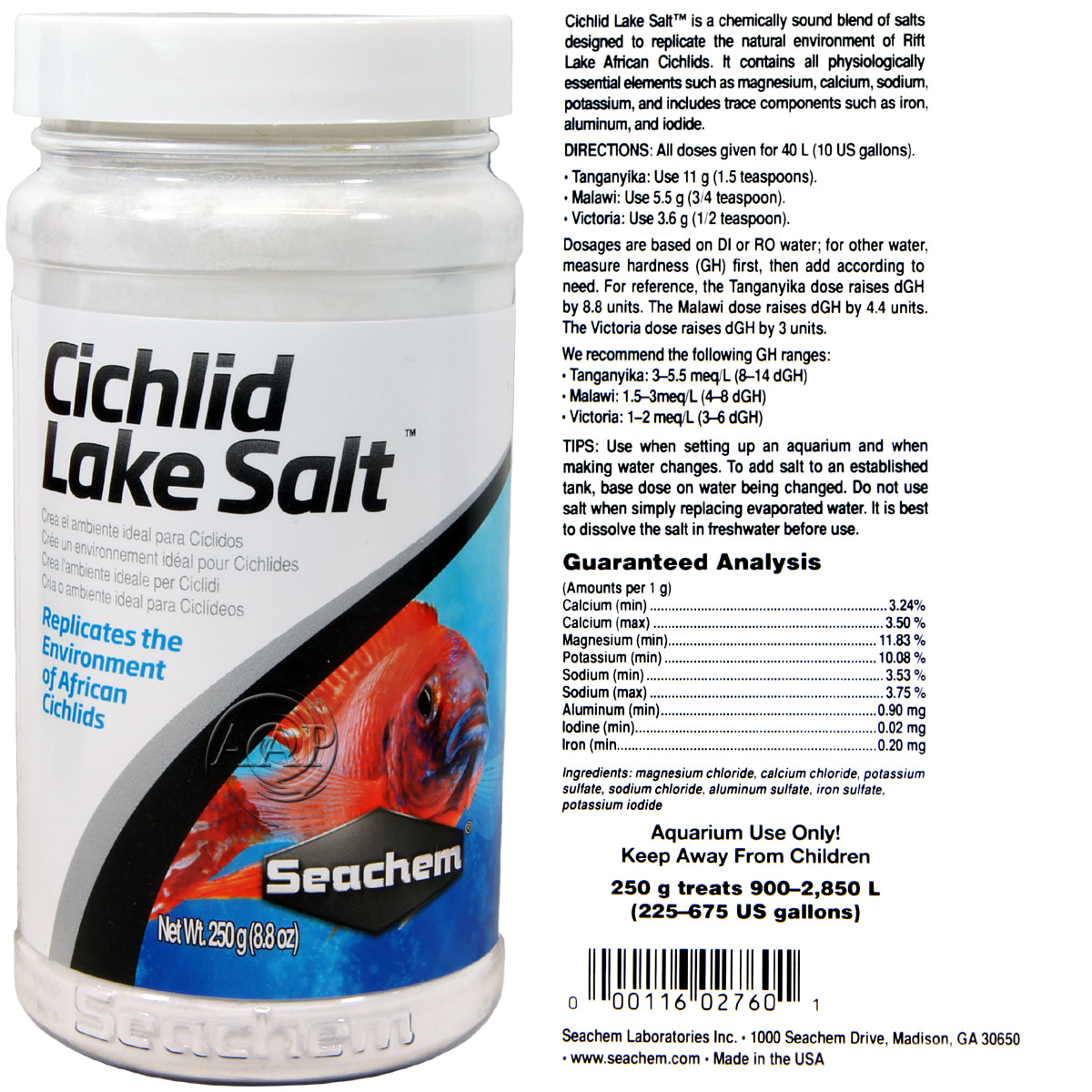 Seachem Cichlid Lake Salt (230g)